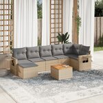 vidaXL Salon de jardin avec coussins 8 Pièces beige résine tressée