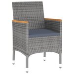 vidaXL Mobilier à dîner de jardin 3 Pièces Résine tressée Gris
