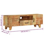 vidaXL Meuble TV sculpté à la main 120x30x40 cm Bois de récupération