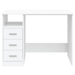 vidaXL Bureau avec tiroirs Blanc 102x50x76 cm Bois d'ingénierie