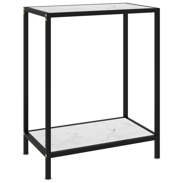 vidaXL Table console Blanc 60x35x75 cm Verre trempé