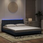 vidaXL Cadre de lit avec LED sans matelas gris foncé 180x200cm velours