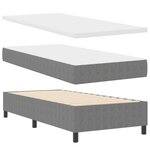 vidaXL Lit à Sommier avec Matelas & Lumière LED Gris 80x200 cm Tissu en velours côtelé
