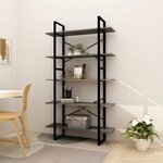 vidaXL Bibliothèque à 5 niveaux Gris 100x30x175 cm Bois de pin