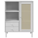 vidaXL Buffet SENJA aspect rotin blanc 90x40x112cm bois massif de pin