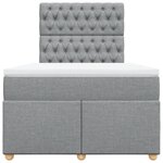 vidaXL Sommier à lattes de lit avec matelas Gris clair 120x200cm Tissu