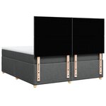 vidaXL Sommier à lattes de lit avec matelas Gris foncé 200x200cm Tissu