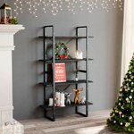 vidaXL Bibliothèque à 4 niveaux gris 80x30x140 cm bois d'ingénierie