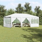 vidaXL Tente de fête avec 10 parois blanches 6x4 m PE