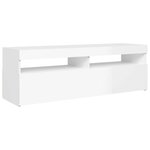 vidaXL Meuble TV avec lumières LED blanc brillant 120x35x40 cm