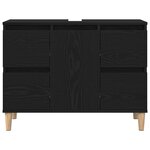 vidaXL Ensemble de meubles de salle de bain 3 pièces Chêne noir Bois d'ingénierie
