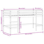 vidaXL Lit mezzanine enfants échelle 90x190 cm bois pin massif