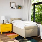 vidaXL Sommier à lattes de lit et matelas Crème 90x190 cm Tissu