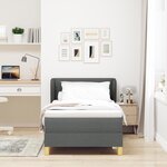 Lit Box Spring vidaXL avec Matelas en Gris Foncé  100x200 cm  Tissu