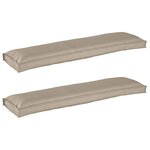 vidaXL Coussins de palette pour banc 2 Pièces Taupe 150x40x8 cm Tissu Oxford