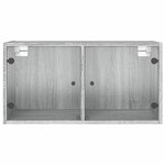 vidaXL Armoires murales portes vitrées 2 Pièces sonoma gris 68 5x37x35 cm