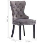 vidaXL Chaises à manger lot de 6 gris velours