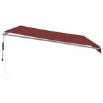 vidaXL Auvent rétractable automatique avec LED bordeaux 500x350 cm