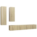 vidaXL Ensemble de meubles TV 4 Pièces Chêne sonoma Bois d'ingénierie