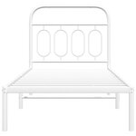 vidaXL Cadre de lit métal avec tête de lit blanc 90x190 cm