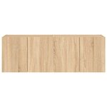 vidaXL Meubles TV muraux lumières LED 2 Pièces chêne sonoma 60x35x41 cm