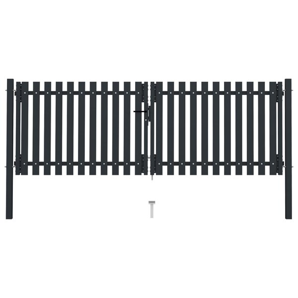 vidaXL Portail de clôture à double porte Acier 306x175 cm Anthracite