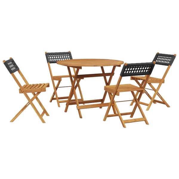 vidaXL Ensemble à manger de jardin 5 Pièces résine tressée et bois massif
