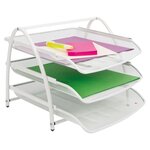 Set de 3 corbeilles à courrier Meshtray, en métal Mesh blanc
