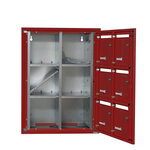Bloc collectif Leabox 2x3  grade 3  simple face  intérieur  fixation murale  rouge brun ral 3011 finition brillante