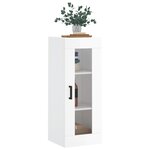 vidaXL Armoire murale blanc brillant 34 5x34x90 cm