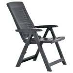 vidaXL Chaises inclinables de jardin lot de 2 Plastique Anthracite