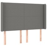 vidaXL Sommier à lattes de lit matelas LED Gris foncé 140x190 cm Tissu