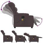 vidaXL Fauteuil de massage inclinable Marron foncé Tissu
