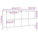 vidaXL Buffets 2 Pièces blanc bois d'ingénierie
