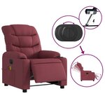 vidaXL Fauteuil de massage inclinable électrique Rouge bordeaux Tissu