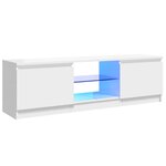 vidaXL Meuble TV avec lumières LED blanc brillant 120x30x35 5 cm