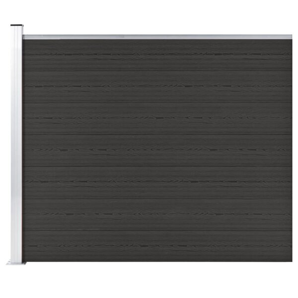 vidaXL Panneau de clôture WPC 175x146 cm Noir
