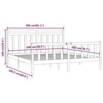 vidaXL Cadre de lit sans matelas bois massif de pin gris 200x200 cm