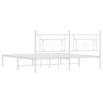 vidaXL Cadre de lit métal avec tête de lit blanc 183x213 cm