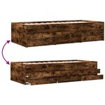 vidaXL Lit de jour et tiroirs chêne fumé 90x200 cm bois d'ingénierie