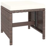 vidaXL Meuble à dîner de jardin 6Pièces et coussins Résine tressée Marron