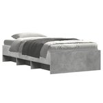 vidaXL Cadre de lit gris béton 75x190 cm bois d'ingénierie