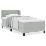Lit à ressort avec matelas vidaXL Gris clair 90x200 cm Velours