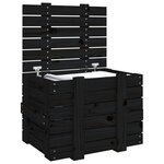 vidaXL Boîte de rangement Noir 58x40 5x42 cm Bois massif de pin