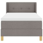 vidaXL Lit à Ressorts avec Matelas Taupe 80x200 cm Tissu