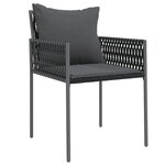 vidaXL Set de salle à manger de jardin 7 pièces avec coussins en poly rotin noir