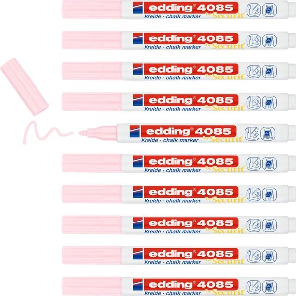 Marqueur Craie Liquide 4085 Rose Pastel Pointe Ronde 1-2 mm x 10 EDDING