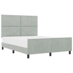 vidaXL Cadre de Lit Gris Clair 140x190 cm Velours