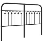 vidaXL Tête de lit métal noir 135 cm