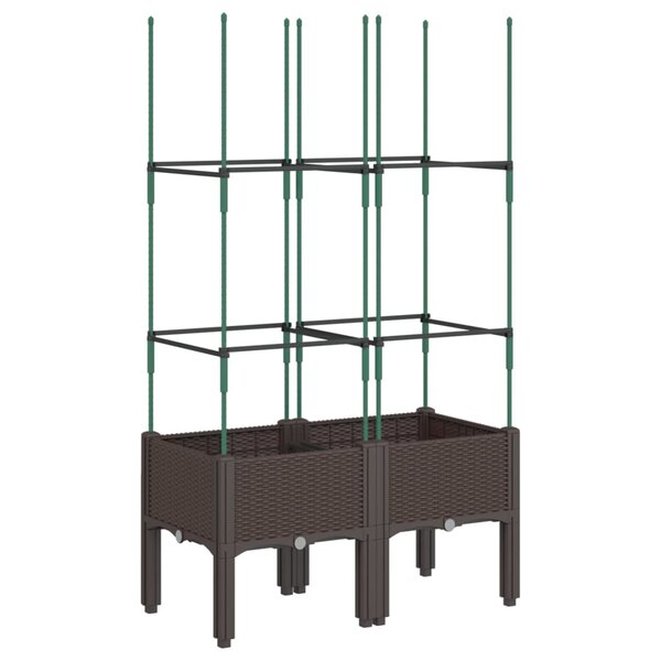 vidaXL Jardinière avec treillis marron 80x40x142 5 cm PP